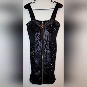 Sequin Zip up Mini Dress